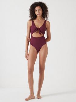 HUSH Tie Front Swimsuit, Red
