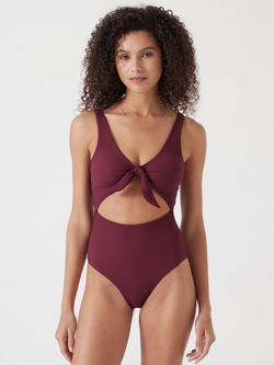 HUSH Tie Front Swimsuit - view 2, Red