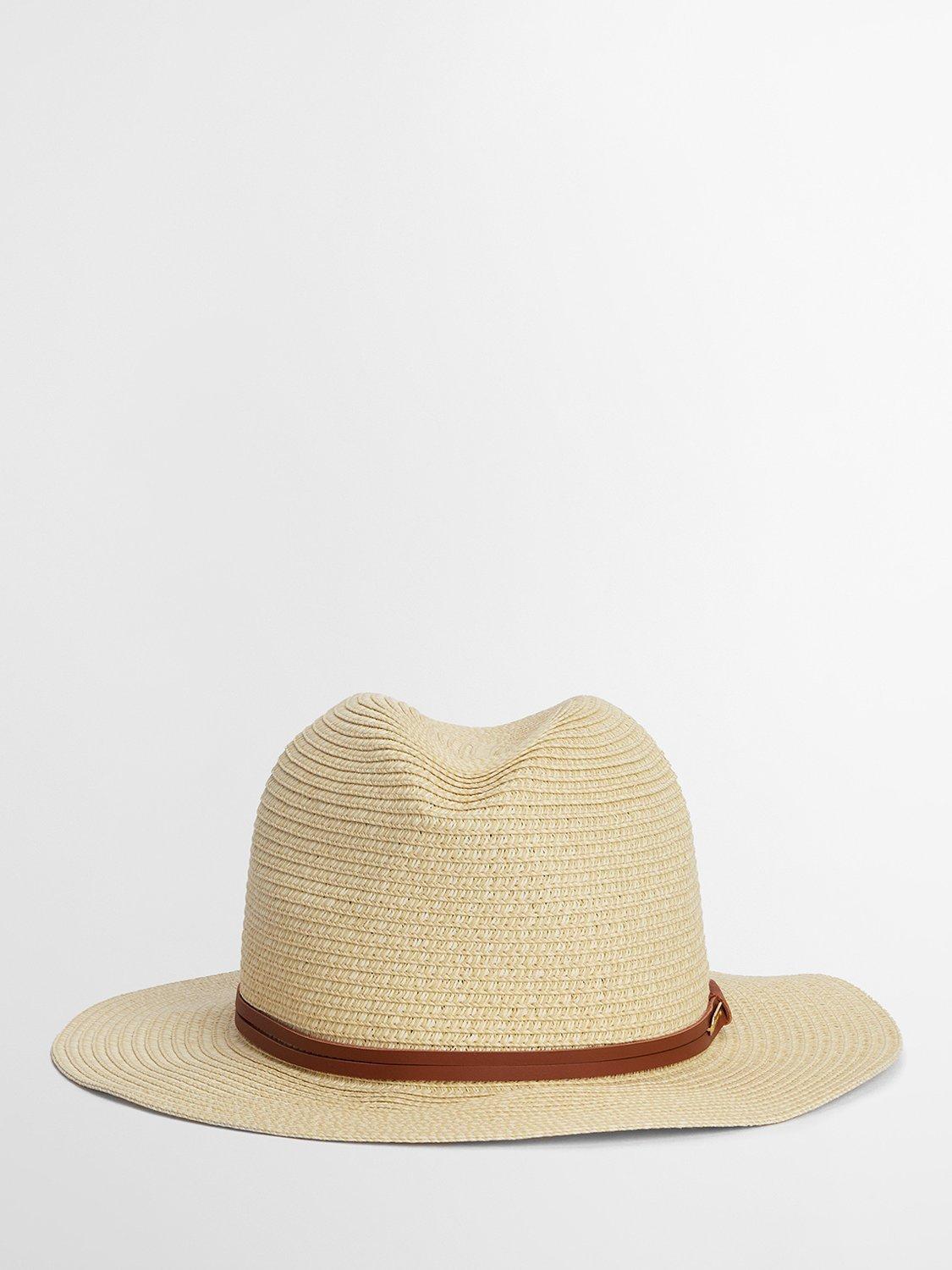Product image 1 of 3, which shows Barbour Evelyn Braid Trilby Hat, Natural, S