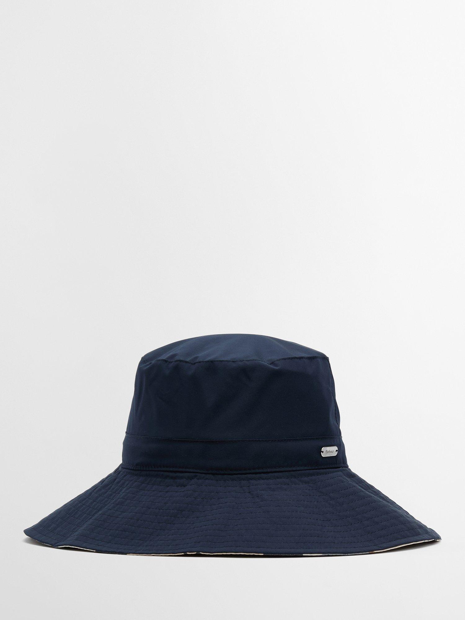 Product image 1 of 7, which shows Barbour Darla Showerproof Bucket Hat, Navy/Safari, S-M