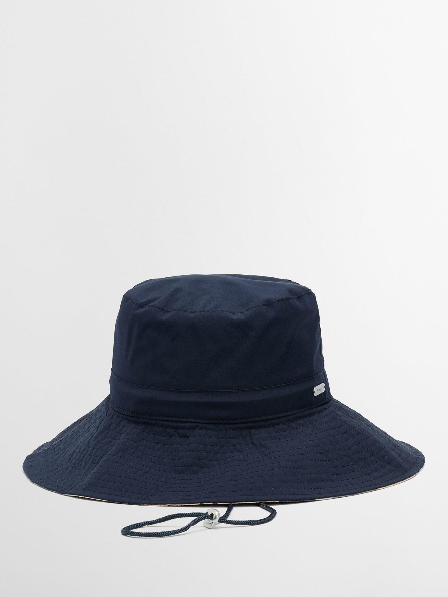 Product image 2 of 7, which shows Barbour Darla Showerproof Bucket Hat, Navy/Safari, S-M