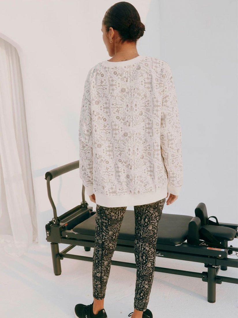 Product image 3 of 7, which shows Never Fully Dressed Map Print Sweatshirt, Cream/Black, 6