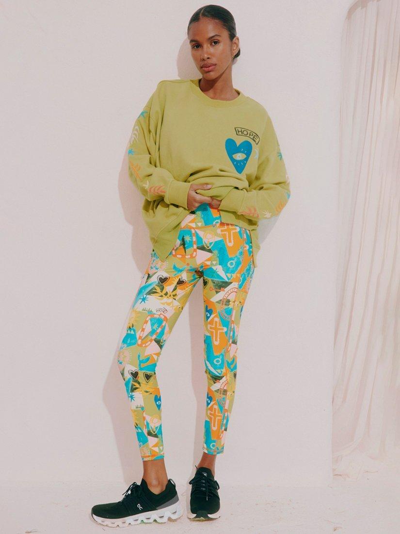 Product image 2 of 8, which shows Never Fully Dressed Hope Print Sports Leggings, Multi, 6