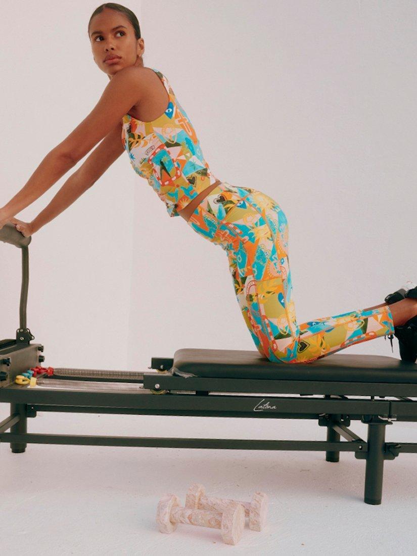 Product image 3 of 8, which shows Never Fully Dressed Hope Print Sports Leggings, Multi, 6