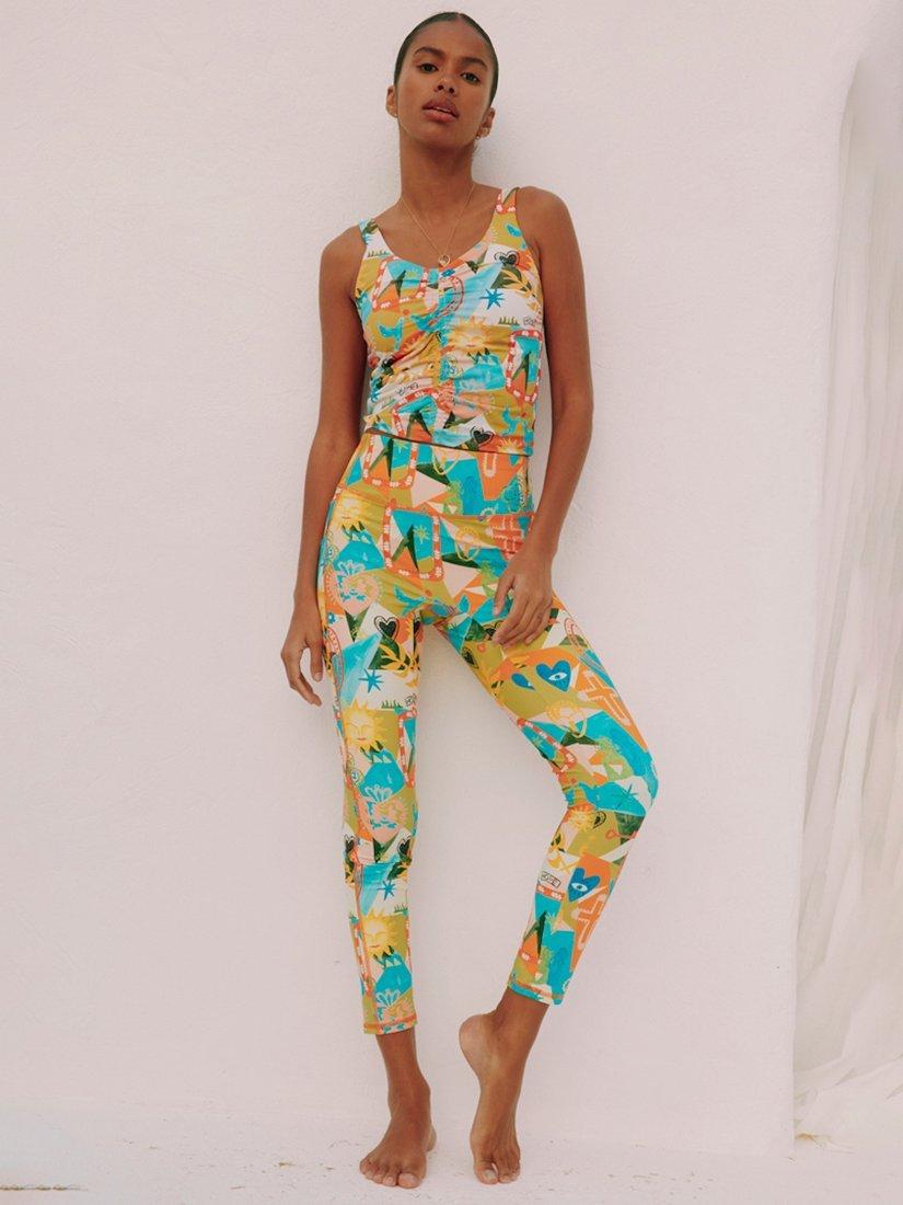 Product image 5 of 8, which shows Never Fully Dressed Hope Print Sports Leggings, Multi, 6