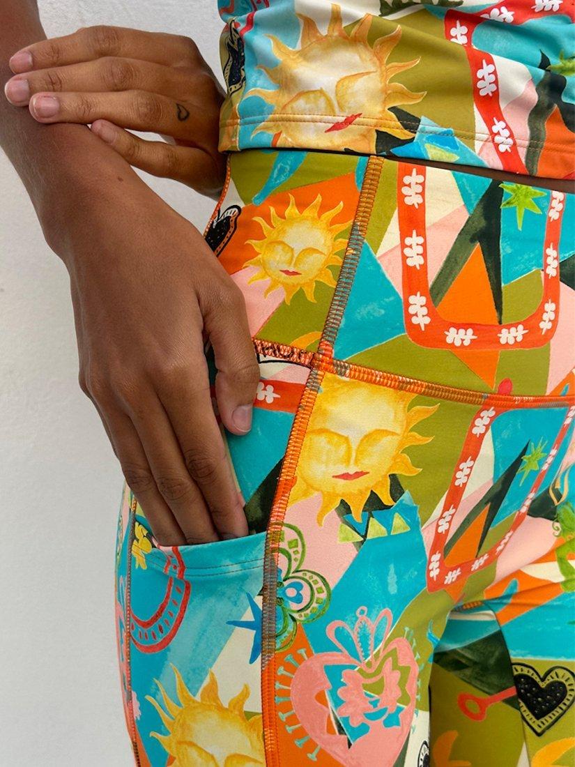 Product image 6 of 8, which shows Never Fully Dressed Hope Print Sports Leggings, Multi, 6