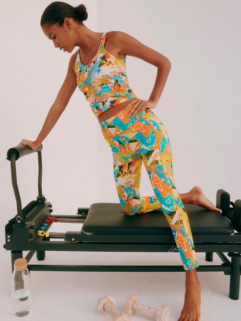 Product image 8 of 8, which shows Never Fully Dressed Hope Print Sports Leggings, Multi, 6
