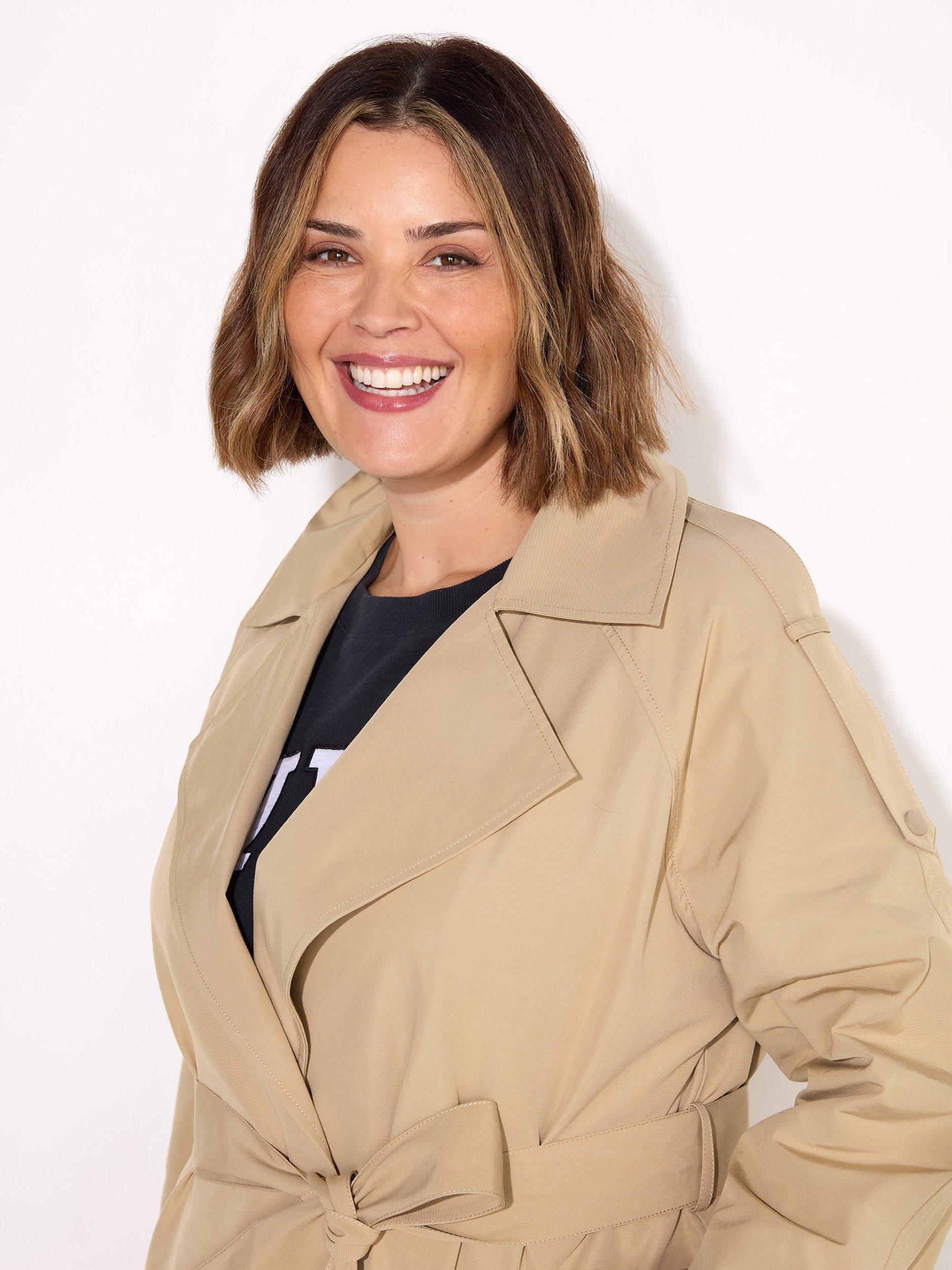 Product image 2 of 7, which shows Live Unlimited Curve Classic Longline Trench Coat, Beige, 14