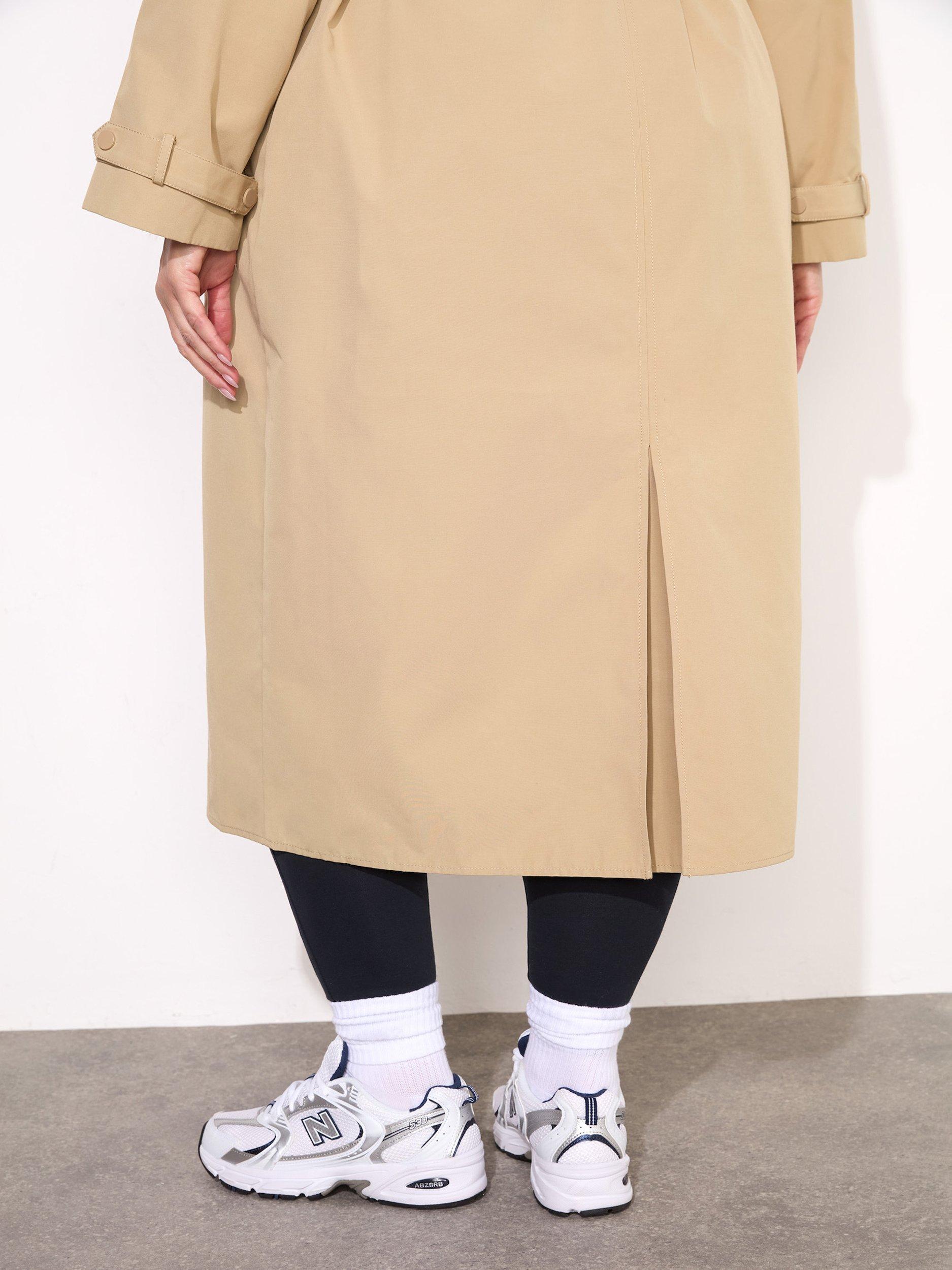 Product image 5 of 7, which shows Live Unlimited Curve Classic Longline Trench Coat, Beige, 14