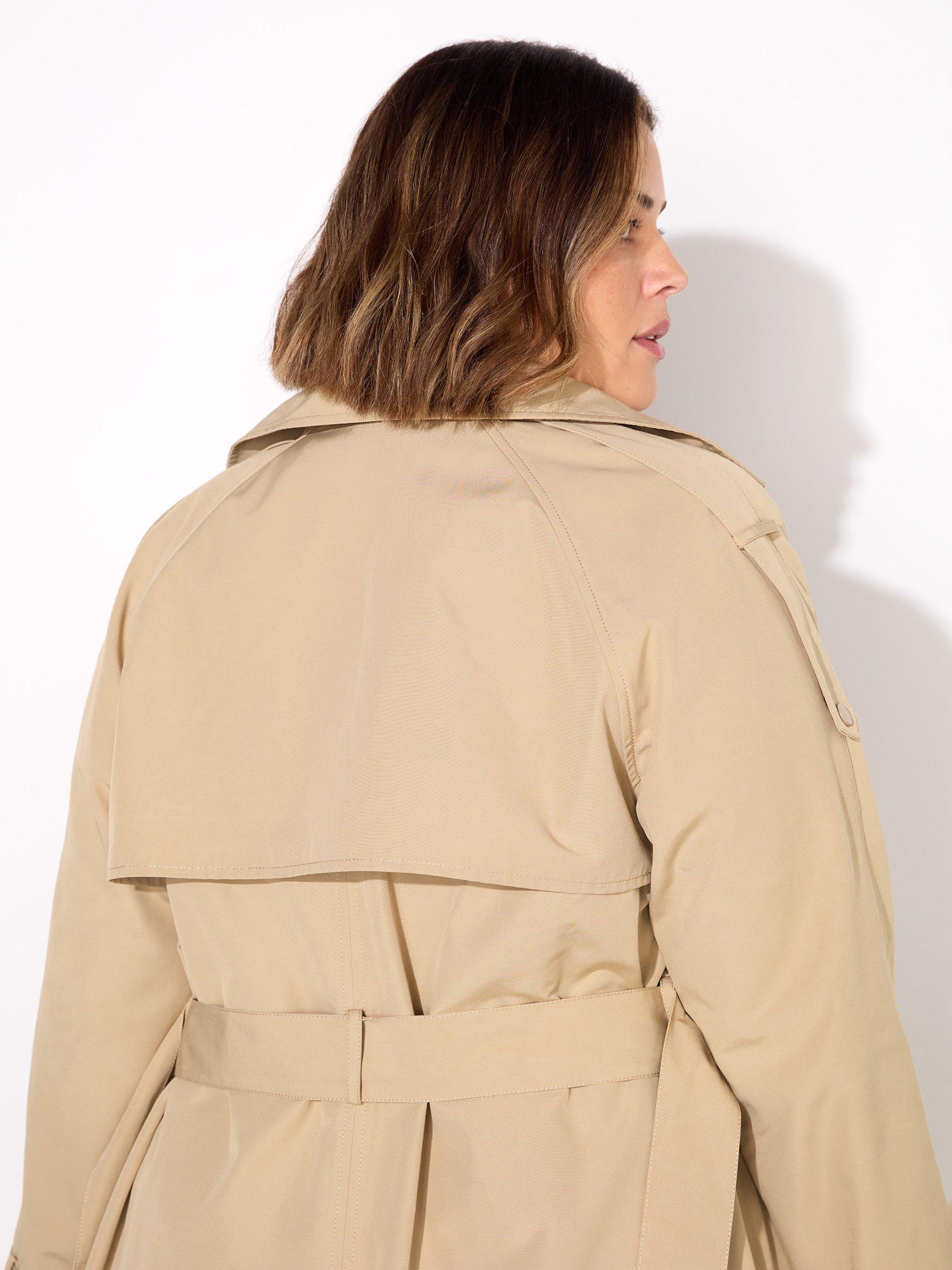 Product image 6 of 7, which shows Live Unlimited Curve Classic Longline Trench Coat, Beige, 14