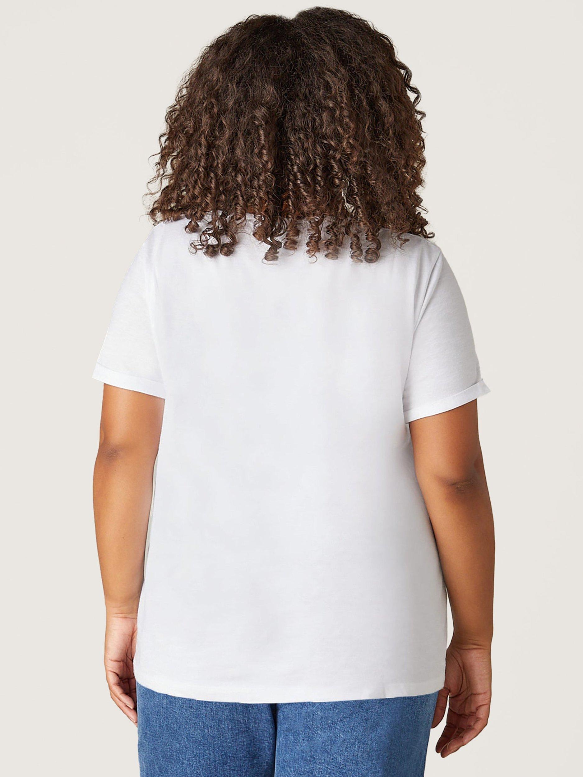 Product image 3 of 3, which shows Live Unlimited Slub V-Neck T-Shirt, White, 12