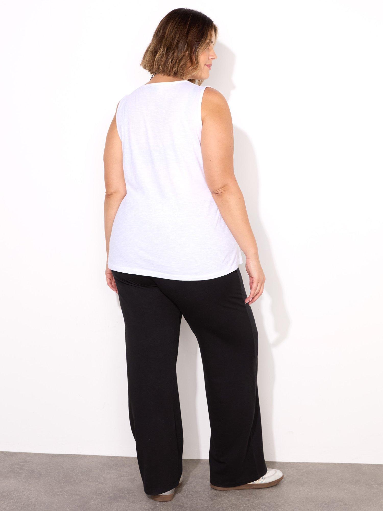 Product image 3 of 3, which shows Live Unlimited Slub V-Neck Vest Top, White, 12