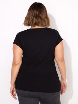 Live Unlimited Slub Scoop Neck T-Shirt - view 2, Black