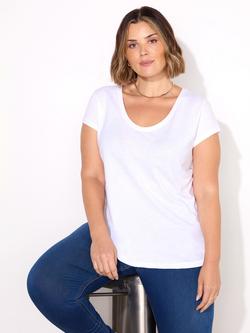 Live Unlimited Slub Scoop Neck T-Shirt, White