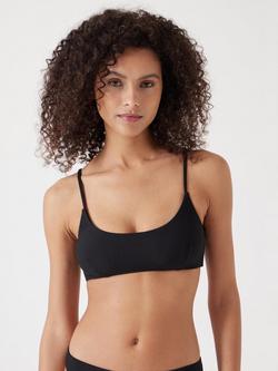 HUSH Square Neck Textured Bikini Top - view 2, Black