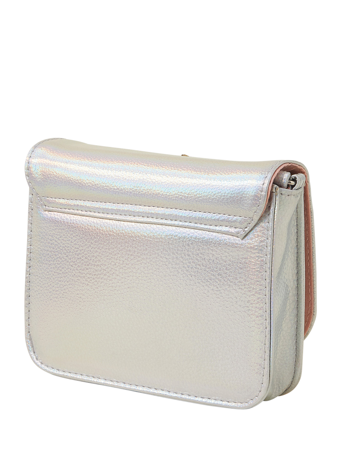 Product image 2 of 4, which shows Angels by Accessorize Kids' Metallic Unicorn Crossbody Bag, Silver/Multi