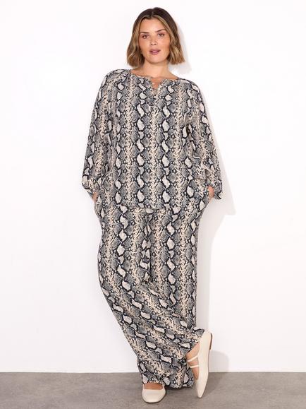Live Unlimited Curve Snake Drawstring Wide Leg Trousers, Multi - view 2, Multi