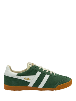 Gola Elan Suede Lace Up Trainers, Evergreen, Evergreen