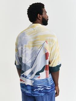 GANT Regular Fit Scenery Sailing Graphic Shirt, Ruby Red - view 2, Ruby Red