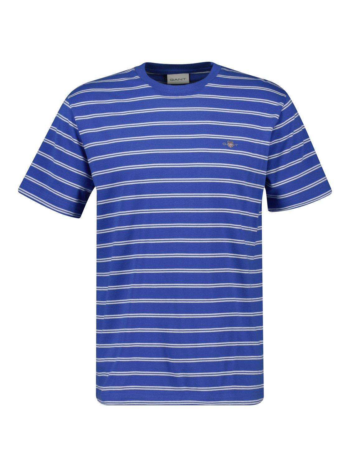 GANT Organic Cotton Striped T-Shirt, Rich Blue