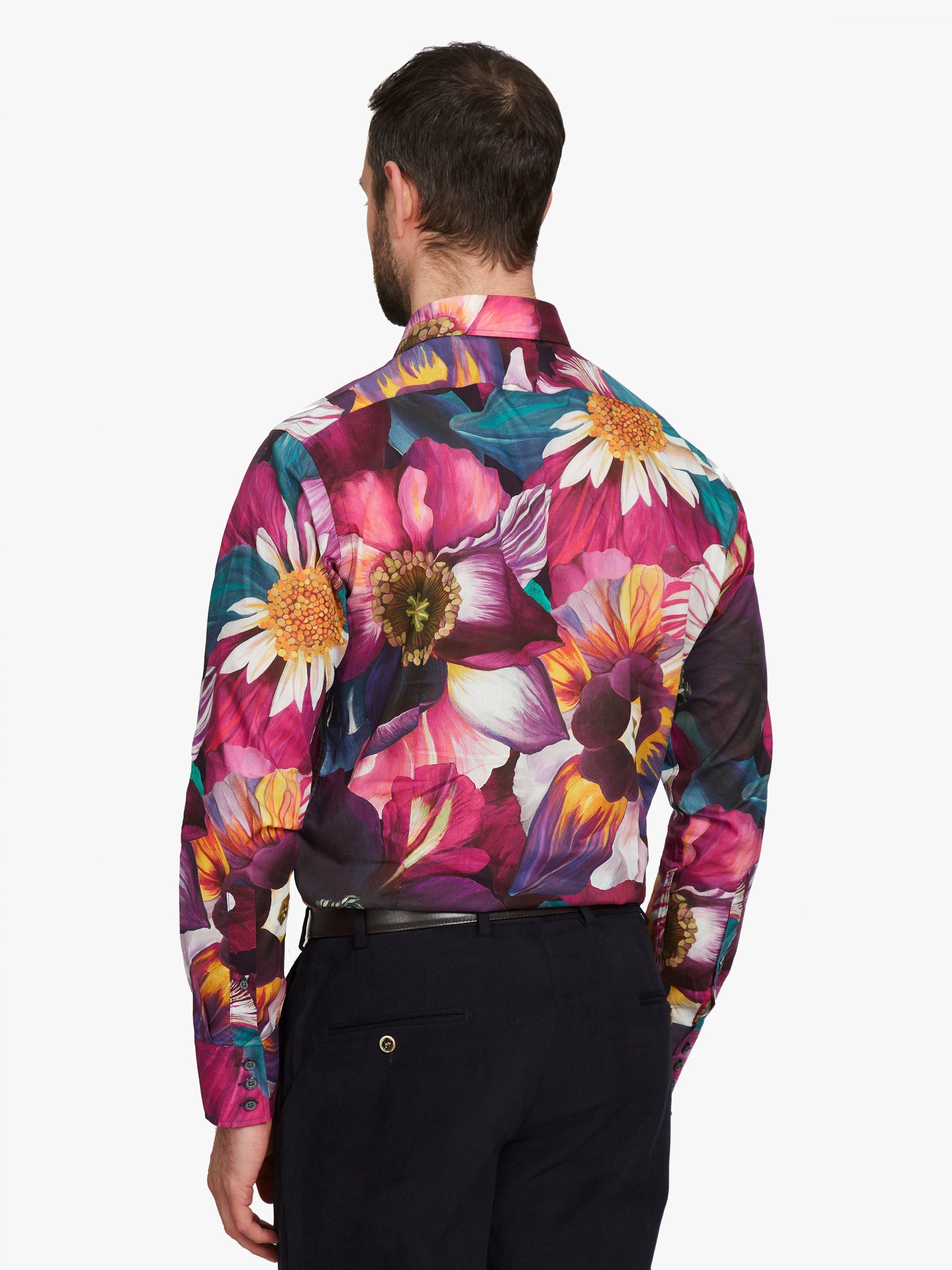 Product image 2 of 7, which shows Simon Carter Liberty Fabric Hybrid Printed Shirt, Multi, 15/R