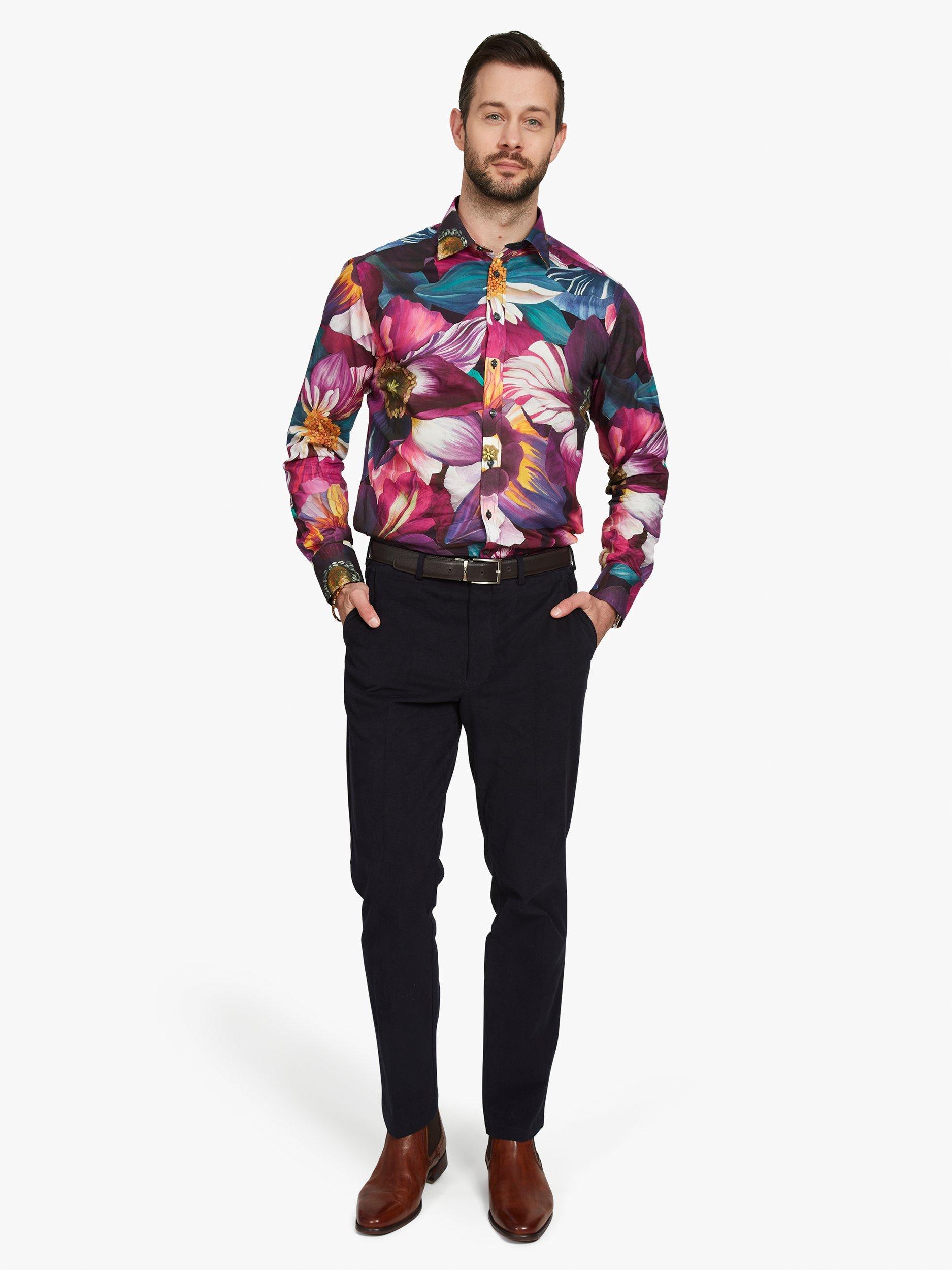 Product image 3 of 7, which shows Simon Carter Liberty Fabric Hybrid Printed Shirt, Multi, 15/R