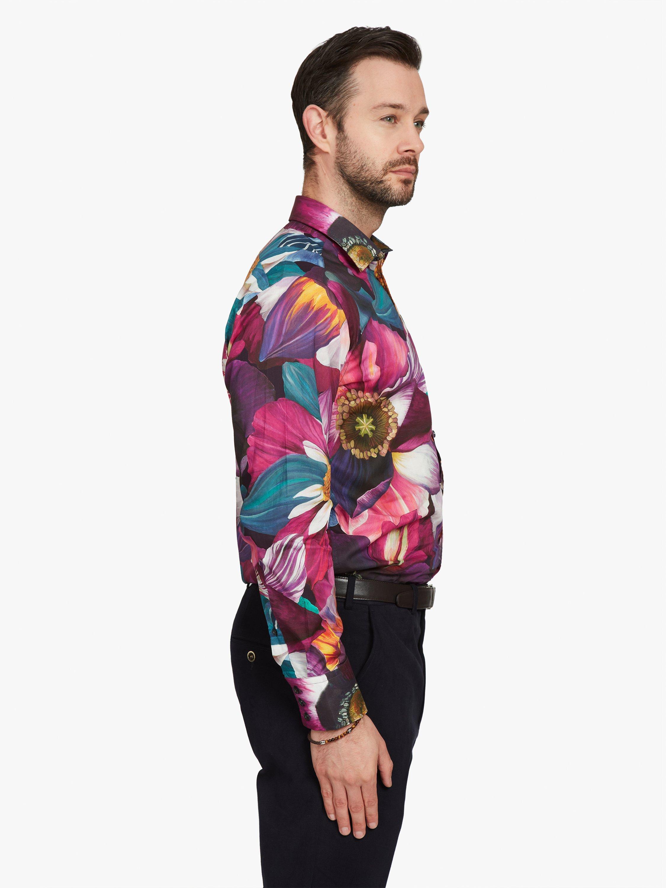 Product image 7 of 7, which shows Simon Carter Liberty Fabric Hybrid Printed Shirt, Multi, 15/R
