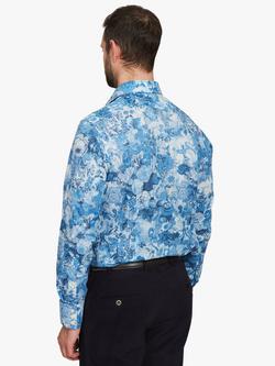 Simon Carter Parchment Long Sleeve Shirt, Blue - view 2, Blue