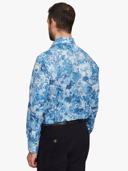 Simon Carter Parchment Long Sleeve Shirt, Blue - view 2, Blue