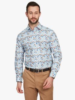 Simon Carter Watercolour Spots Long Sleeve Shirt, Blue/Multi, Blue/Multi