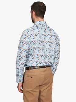Simon Carter Watercolour Spots Long Sleeve Shirt, Blue/Multi - view 2, Blue/Multi