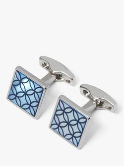 Simon Carter Geo Petal Cufflinks, Light Blue, Light Blue