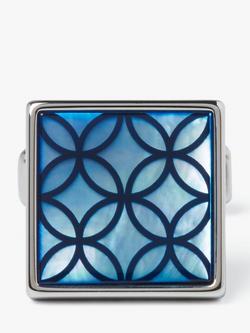 Simon Carter Geo Petal Cufflinks, Light Blue - view 2, Light Blue