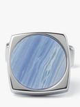 Simon Carter Largo Blue Lace Agate Cufflinks, Light Blue