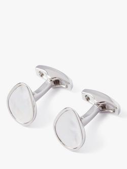 Simon Carter Pebble Cufflinks, White Natural, White Natural