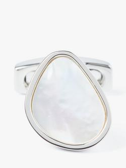 Simon Carter Pebble Cufflinks, White Natural - view 2, White Natural