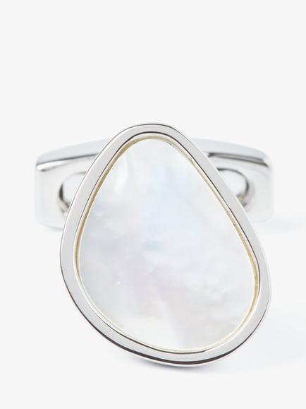 Simon Carter Pebble Cufflinks, White Natural - view 2, White Natural