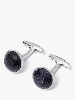 Simon Carter Rondo Cufflinks, Mid Blue, Mid Blue