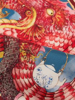 Simon Carter Dragon Pocket Square, Multi - view 2, Multi