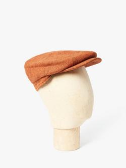 Simon Carter Herringbone Baker Boy Cap, Tonal Orange, Tonal Orange