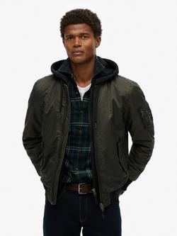 Superdry Military MA1 Bomber Jacket, Washed Dark Green, Washed Dark Green