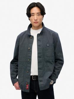 Superdry Merchant Stripe Worker Jacket, Indigo, Indigo