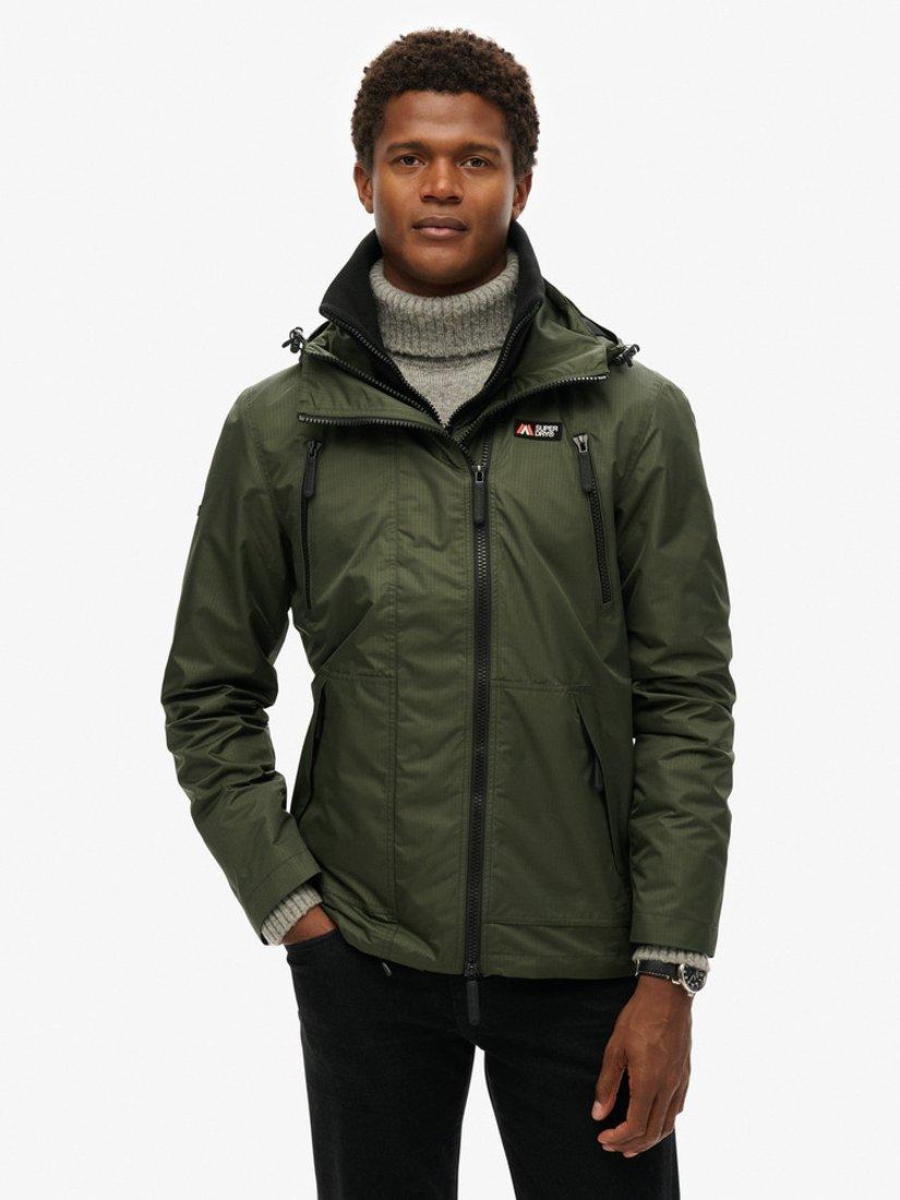 Product image 3 of 6, which shows Superdry Hooded Mountain Windbreaker Jacket, Olive Green, S