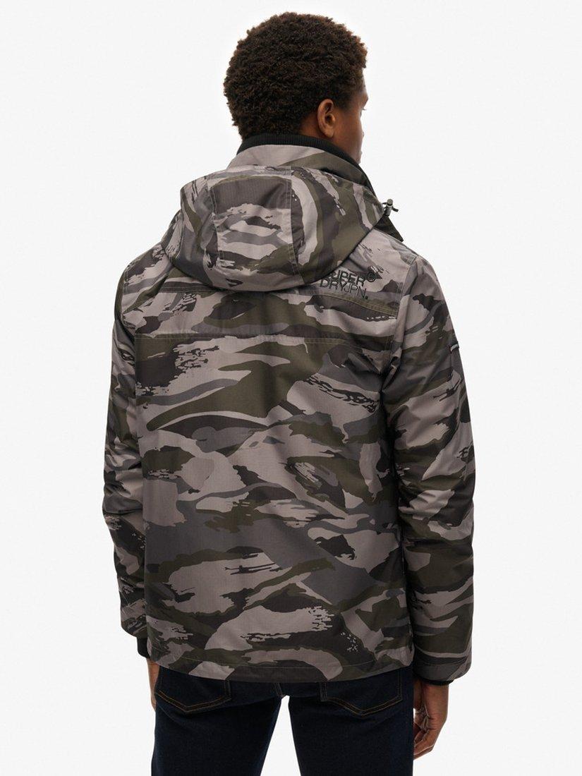 Product image 2 of 6, which shows Superdry Hooded Mountain Windbreaker Jacket, Dark Grey Tiger Camo, S
