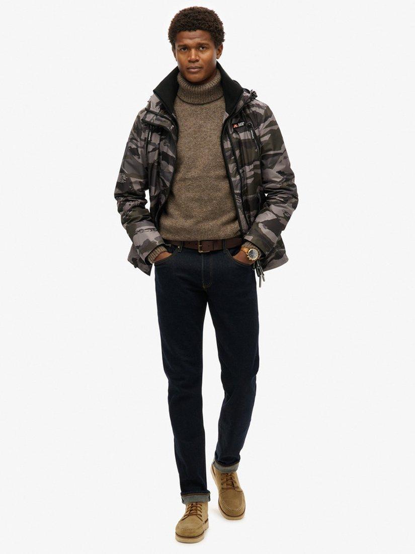 Product image 4 of 6, which shows Superdry Hooded Mountain Windbreaker Jacket, Dark Grey Tiger Camo, S