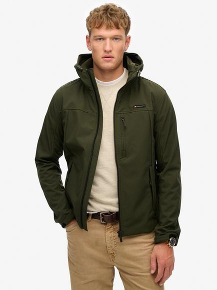 Superdry Hooded Soft Shell Trekker Jacket, Olive Green