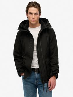 Superdry Hooded Ultimate Embroidered Windbreaker Jacket, Black