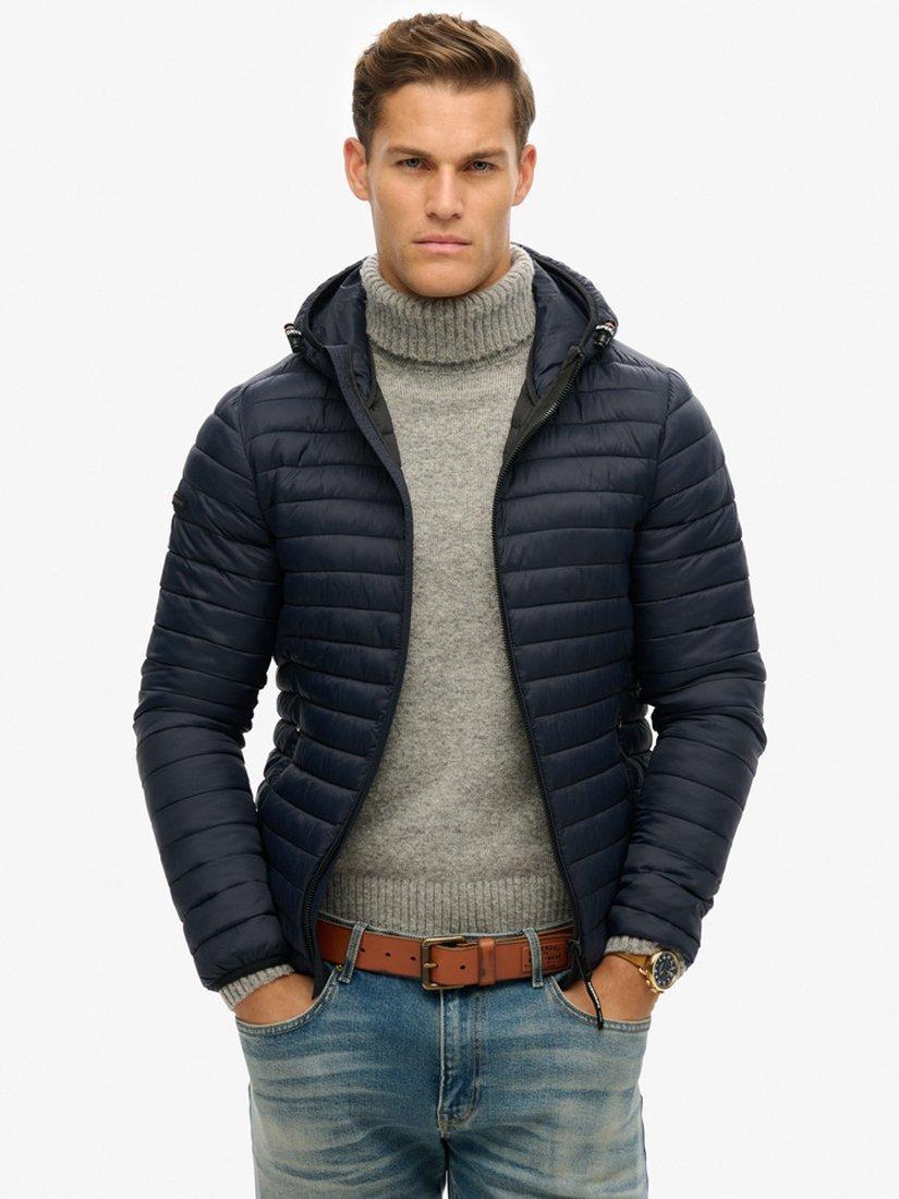 Product image 1 of 6, which shows Superdry Hooded Fuji Lite Jacket, Eclipse Navy, S