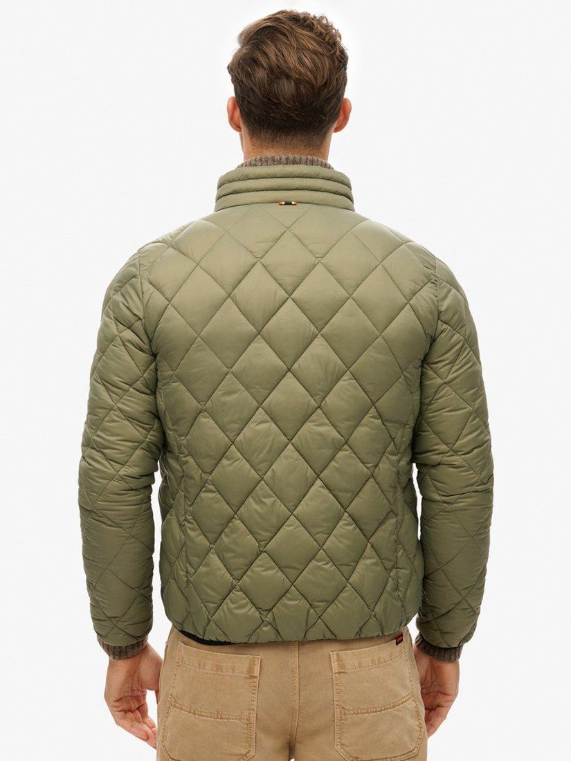 Product image 2 of 6, which shows Superdry Diamond Quilt Fuji Lite Jacket, Dusty Olive Green, S