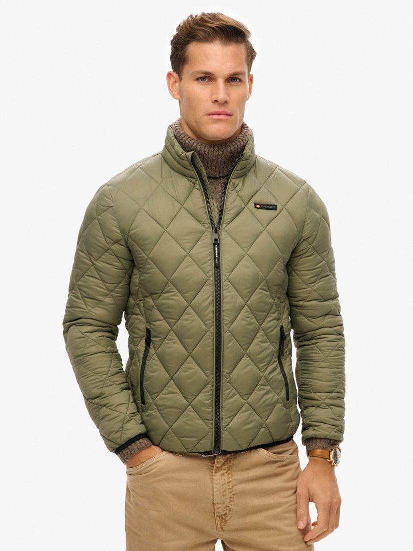 Product image 5 of 6, which shows Superdry Diamond Quilt Fuji Lite Jacket, Dusty Olive Green, S